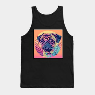 70s Pug Vibes: Pastel Pup Parade Tank Top